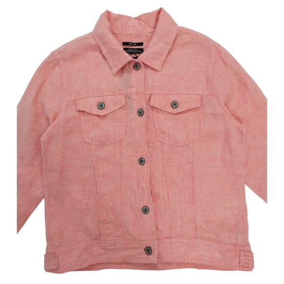 Jones New York Pink Linen Jacket Pockets Made Of European Grown Flax Womens S. - Picture 4 of 8